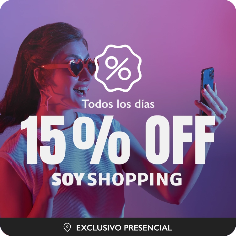15% de descuento todos los días con SOY SHOPPING